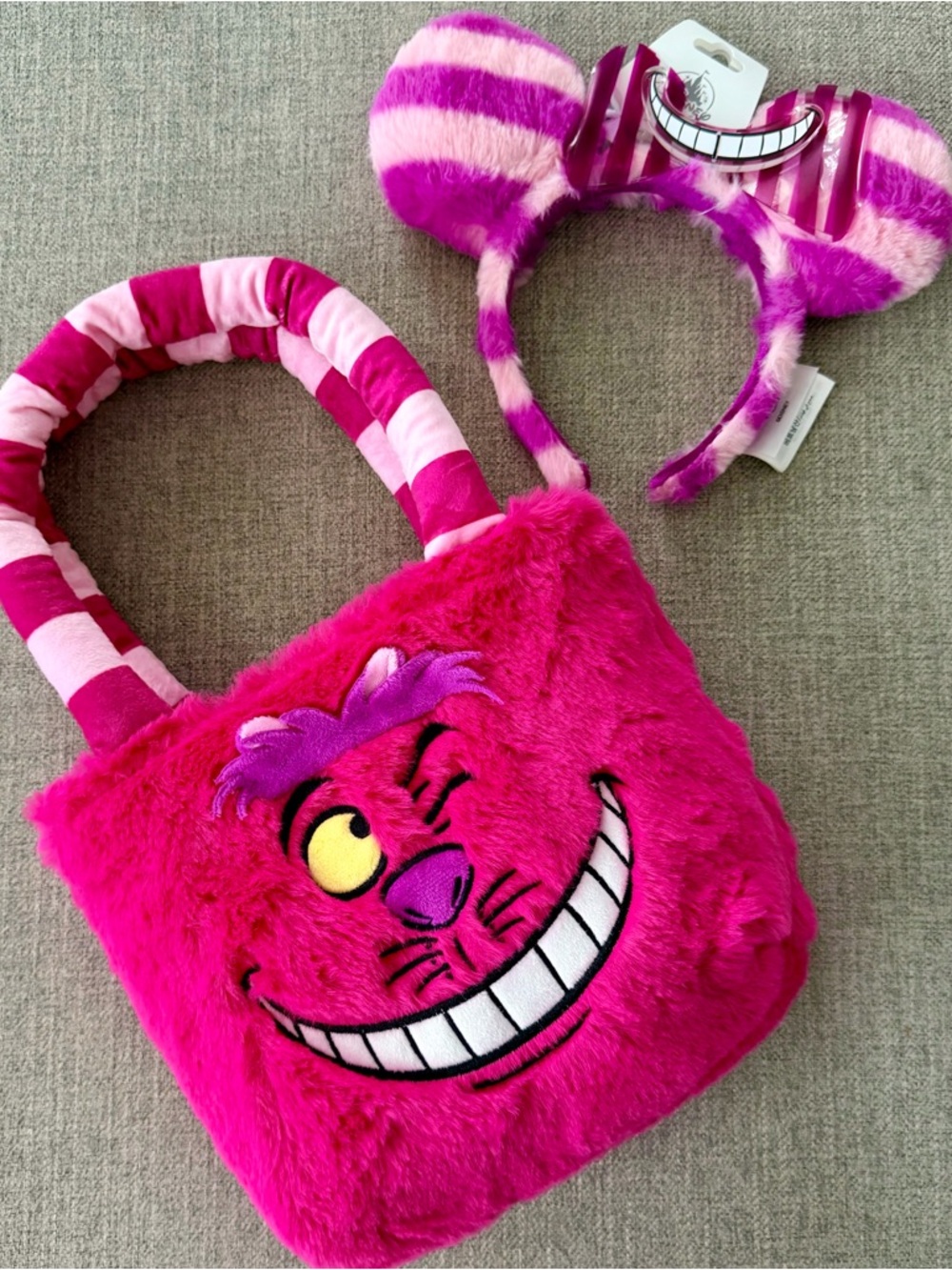 NWT Disney Alice in Wonderland Cheshire Cat Purse & Ears Bundle
